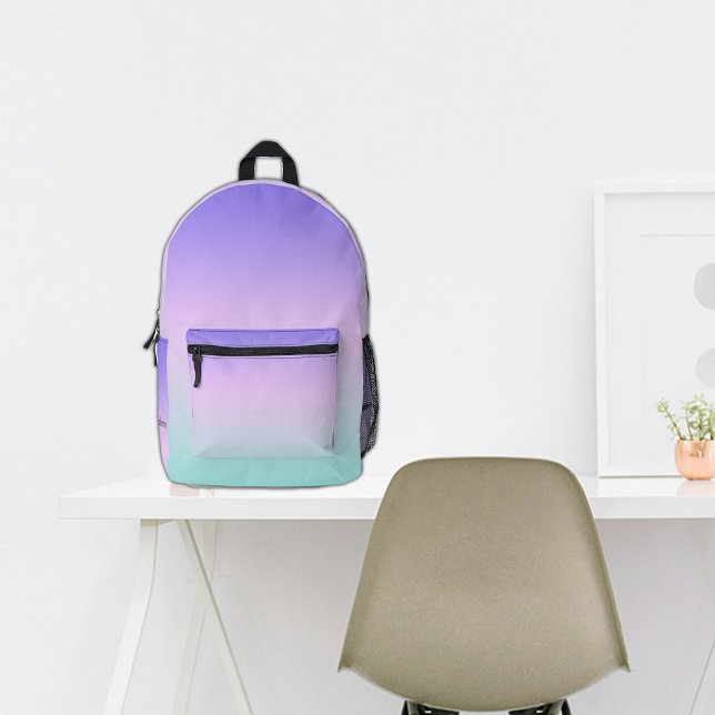 Sac À Dos Imprimé Nom personnalisé de l'école Lilac Ombre (Créateur téléchargé)