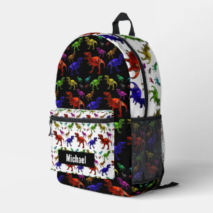 Sac À Dos Imprimé Nom personnalisé Dinosaur Boy's Rainbow Backpack