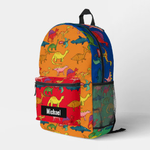 Sac À Dos Imprimé Nom personnalisé Dinosaur Boy's Rainbow Backpack