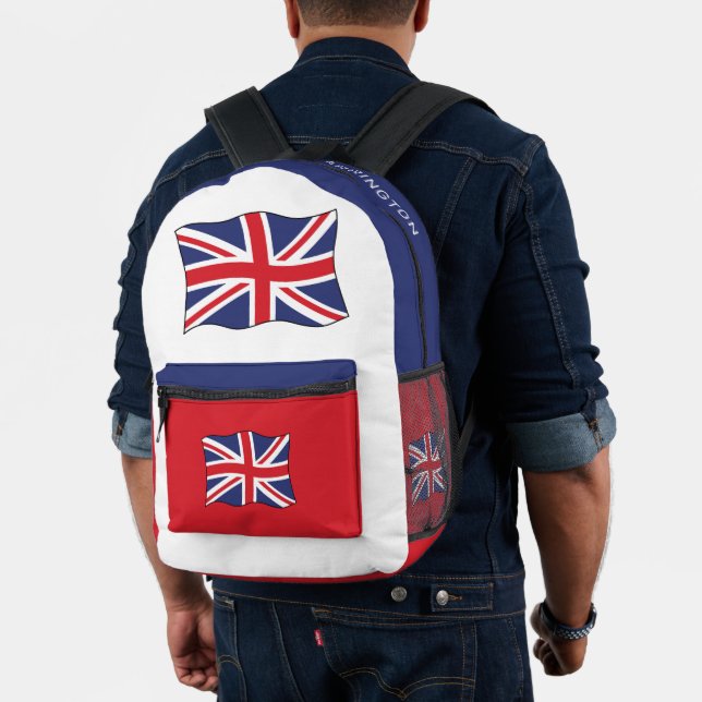 Sac À Dos Imprimé Nom personnalisé Drapeau Royaume-Uni (Insitu (Modèle))