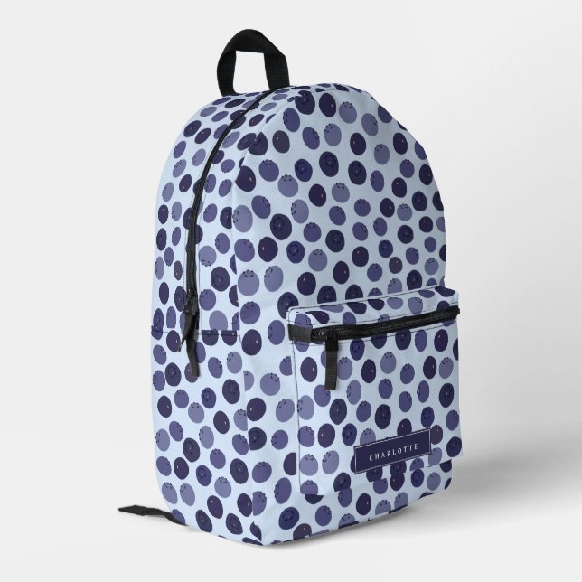 Sac À Dos Imprimé Nom personnalisé du Motif Blueberry (Coin arrière gauche)