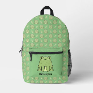 Sac À Dos Imprimé Nom Personnalisé Du Motif Frog Et Feuille