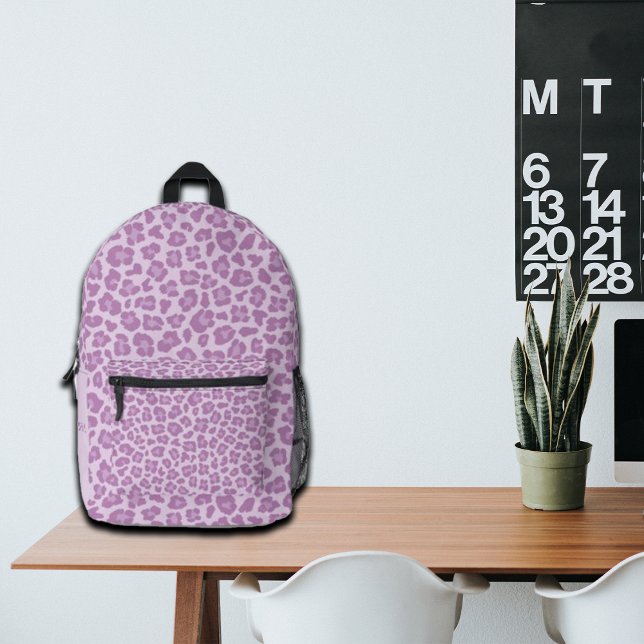 Sac À Dos Imprimé Nom personnalisé Empreinte de léopard tendance (Créateur téléchargé)