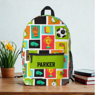 Sac À Dos Imprimé Nom personnalisé moderne Football Motif de footbal