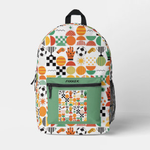 Sac À Dos Imprimé Nom personnalisé moderne Football Pattern Imprimé
