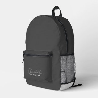 Sac À Dos Imprimé Nom personnalisé moderne tons gris