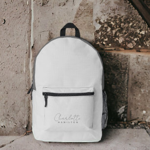 Sac À Dos Imprimé Nom personnalisé moderne tons gris