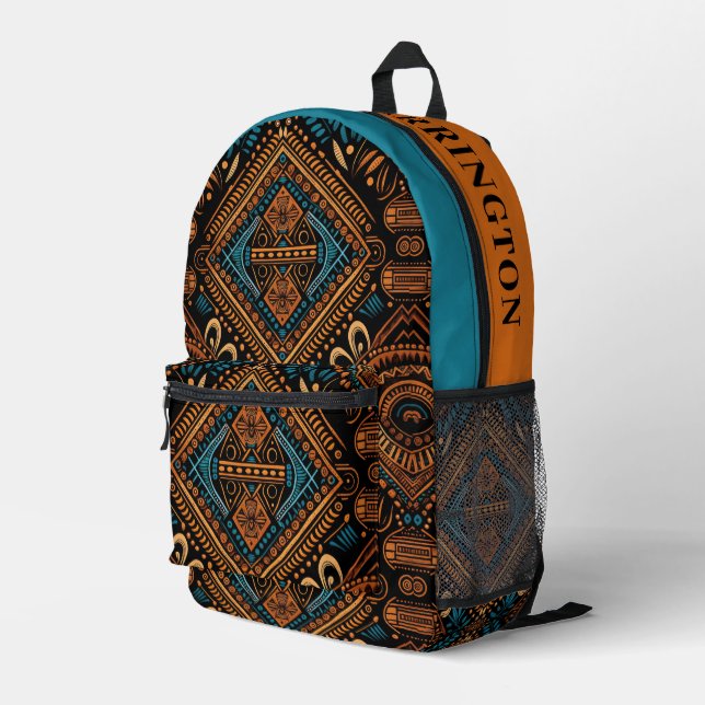 Sac À Dos Imprimé Nom personnalisé Motif africain (Coin arrière droit)