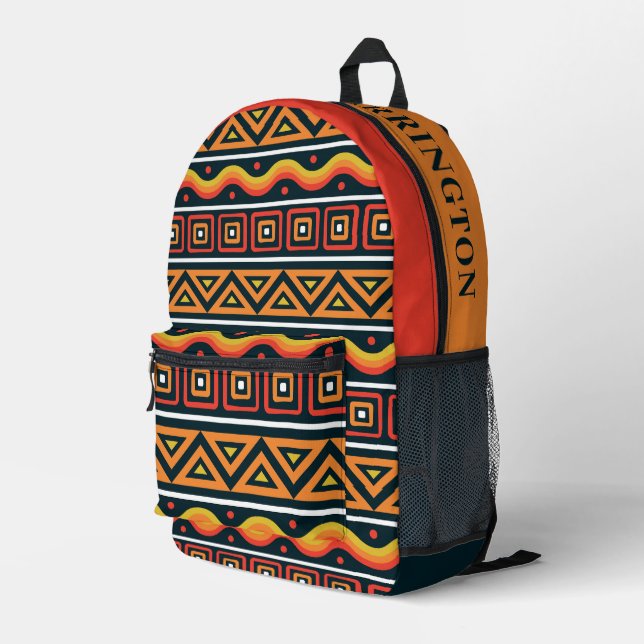 Sac À Dos Imprimé Nom personnalisé Motif africain (Coin arrière droit)