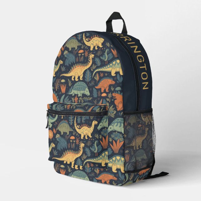 Sac À Dos Imprimé Nom personnalisé Motif Dinosaur (Coin arrière droit)
