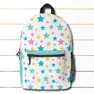 Sac À Dos Imprimé Nom personnalisé Motif moderne Star Pink Mint