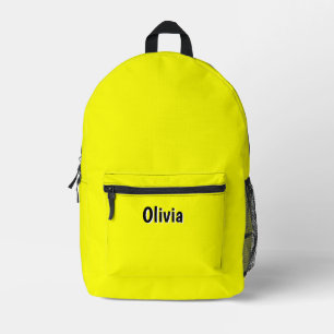 Sac À Dos Imprimé Nom personnalisé Neon Lemon et Black 3D