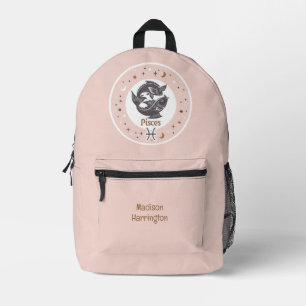Sac À Dos Imprimé Nom personnalisé Poissons de signes zodiaques