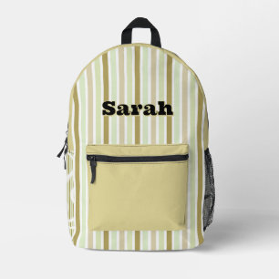 Sac À Dos Imprimé Nom personnalisé RAYURES LIGNE VERT CLAIR