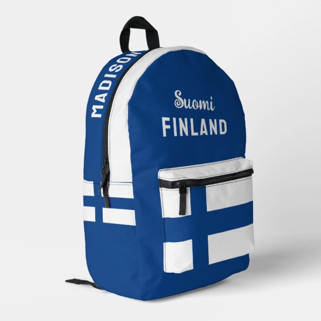Sac À Dos Imprimé Nom personnalisé Suomi Finlande (Coin arrière gauche)