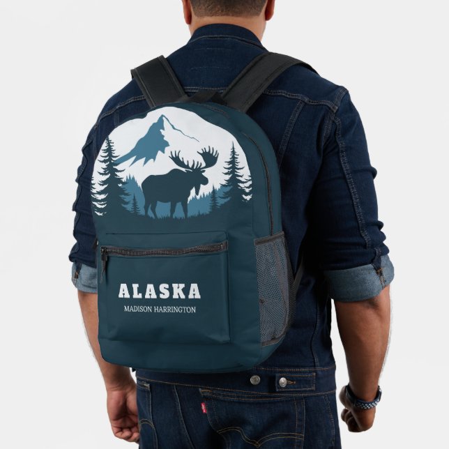 Sac À Dos Imprimé Nom personnalisé & Texte ALASKA (Insitu (Modèle))