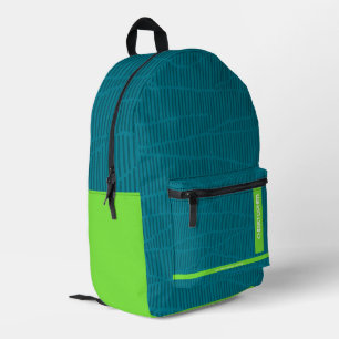 Sac À Dos Imprimé Nom personnalisé vert tendance