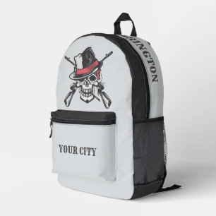 Sac À Dos Imprimé Nom personnalisé & Ville Skin & Armes à feu