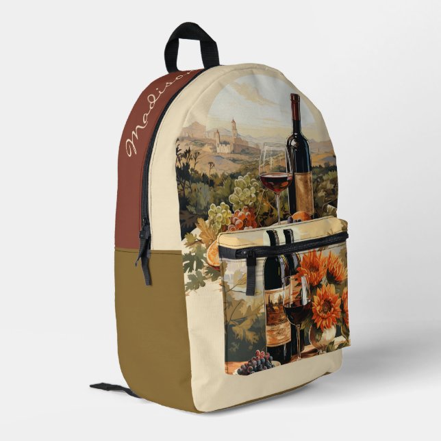 Sac À Dos Imprimé Nom personnalisé Wine Lover's (Coin arrière gauche)