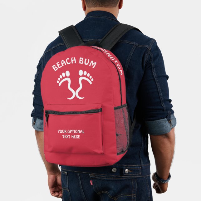 Sac À Dos Imprimé Nom, texte et couleur personnalisés (Insitu (Modèle))