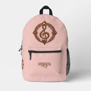 Sac À Dos Imprimé Note sur le Clé musical de nom personnalisé