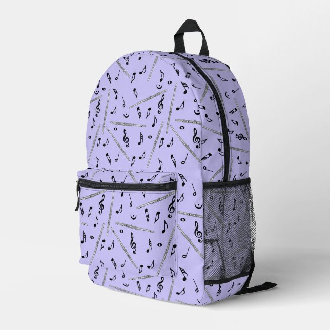 Sac À Dos Imprimé Notes de musique noire (Coin arrière droit)