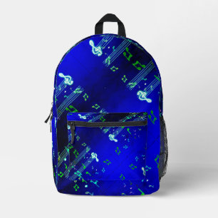 Sac À Dos Imprimé Notes musicales Bleu élégant