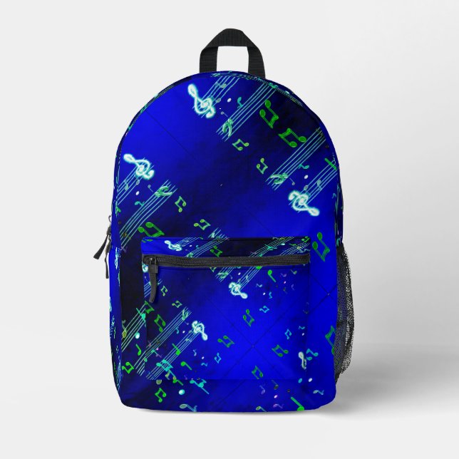 Sac À Dos Imprimé Notes musicales Bleu élégant (Recto)