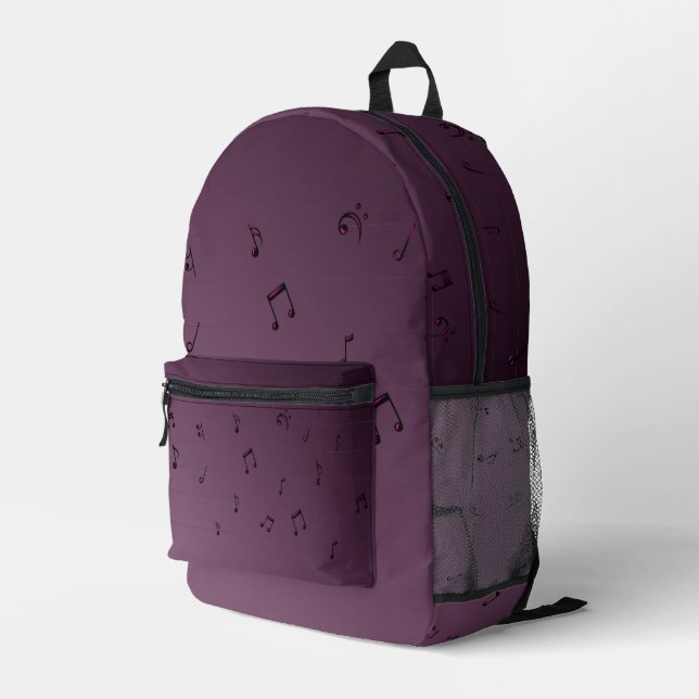 Sac À Dos Imprimé Notes musicales Ombre foncé (Coin arrière droit)