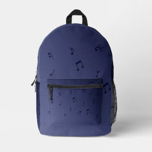 Sac À Dos Imprimé Notes musicales Ombre foncé