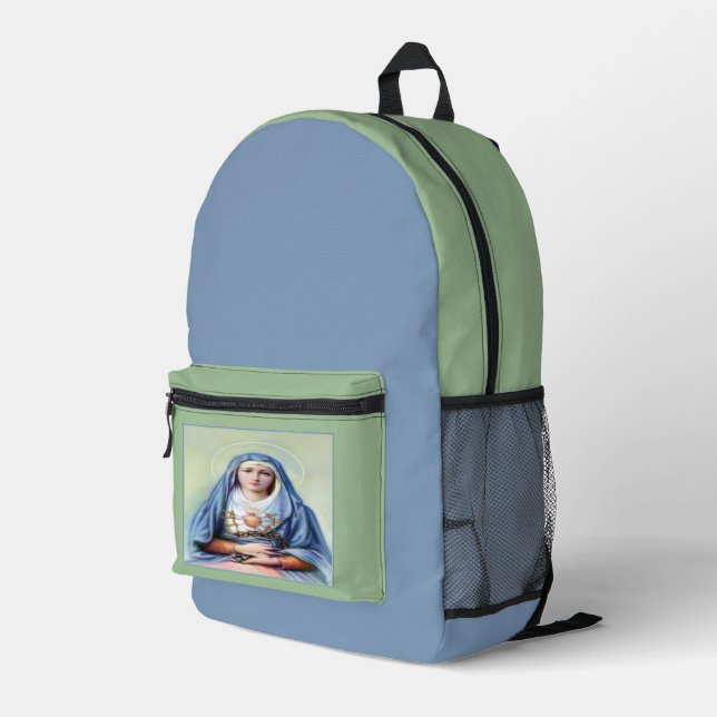 Sac À Dos Imprimé Notre-Dame des Douleurs avec prière (Coin arrière droit)