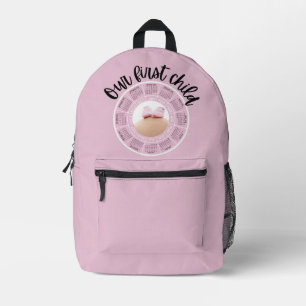 Sac À Dos Imprimé Notre Premier Enfant Cartable Rose