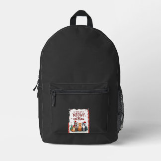 Sac À Dos Imprimé Nous vous sifflons un Catmas Meowy drôle de chat d