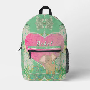 Sac À Dos Imprimé Nouveau Baby Gear avec Coeurs Eléphants Imprimer C