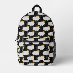 Sac À Dos Imprimé Nuages de soleil pluvieux Design Motif noir