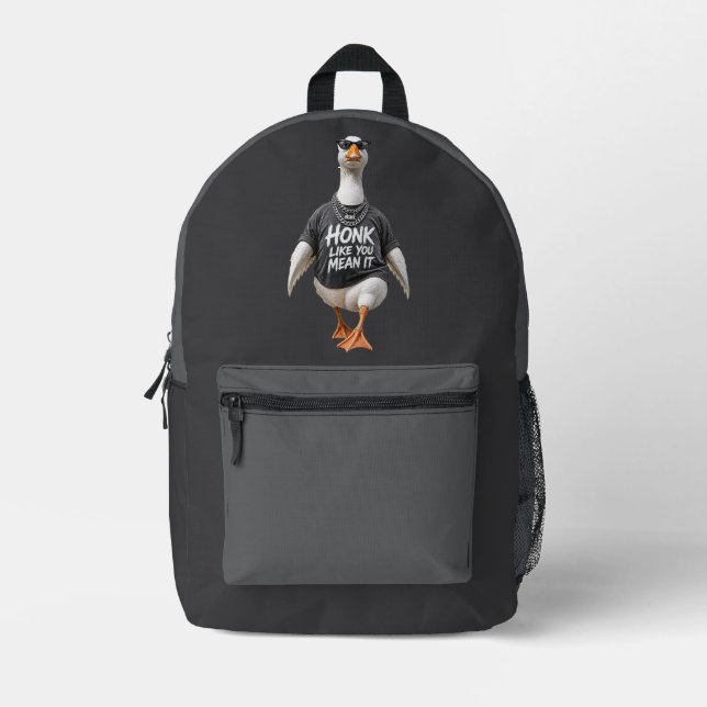 Sac À Dos Imprimé Oie Cool Avec Des Lunettes De Soleil (Recto)