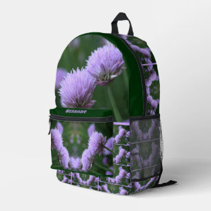 Sac À Dos Imprimé Oignon de Scallion Violet Fleur Personnalisé