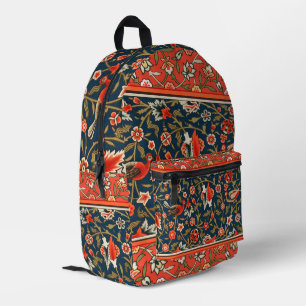 Sac À Dos Imprimé Oiseau et fleurs Perse Motif bleu rouge