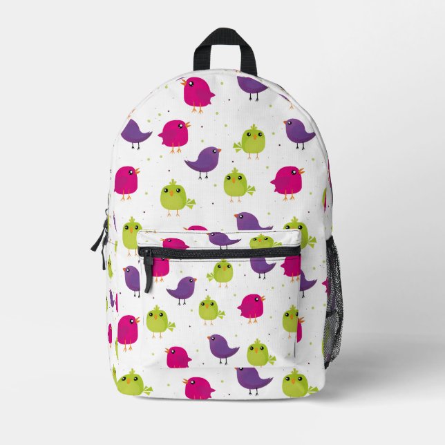 Sac À Dos Imprimé Oiseaux colorés mignons  (Recto)