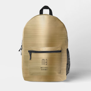 Sac À Dos Imprimé Or Moderne Monogramme