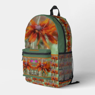 Sac À Dos Imprimé Orange Black Eyed Susan Flower Art personnalisé