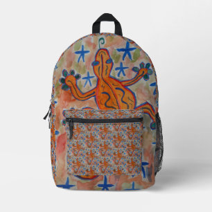 Sac À Dos Imprimé Orange Gecko