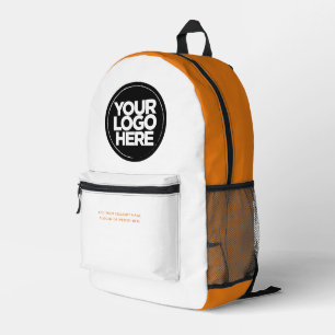 Sac À Dos Imprimé Orange   Logo et texte personnalisés