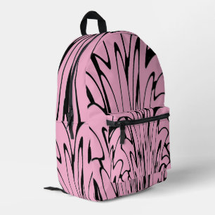 Sac À Dos Imprimé Où l'art rencontre la pensée noir et rose
