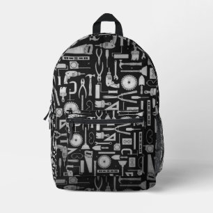 Sac À Dos Imprimé Outils d'atelier Black & Silver