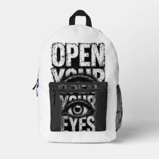 Sac À Dos Imprimé Ouvrez Vos Yeux Art Streetwear Gothique Grunge