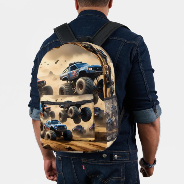 Sac À Dos Imprimé Pagaille de camions monstres, (Insitu (Modèle))