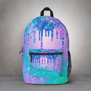 Sac À Dos Imprimé Paillettes dégradé bleu violet chic en gouttes
