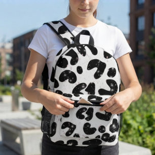 Sac À Dos Imprimé Paillettes Noir et Blanc Éclaboussures