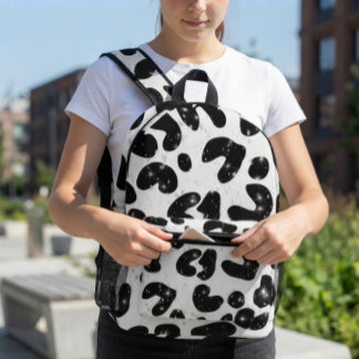Sac À Dos Imprimé Paillettes Noir et Blanc Éclaboussures